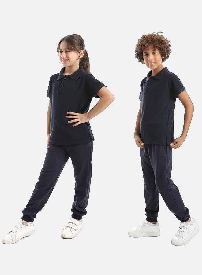 Red Circle Half Sleeve Polo Set & Pants Kids Unisex - Image 3