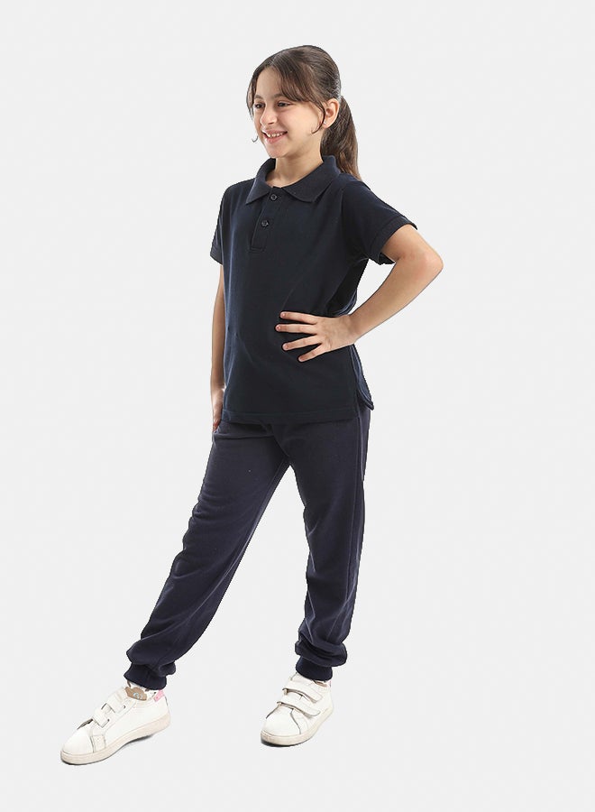 Red Circle Half Sleeve Polo Set & Pants Kids Unisex - Image 4