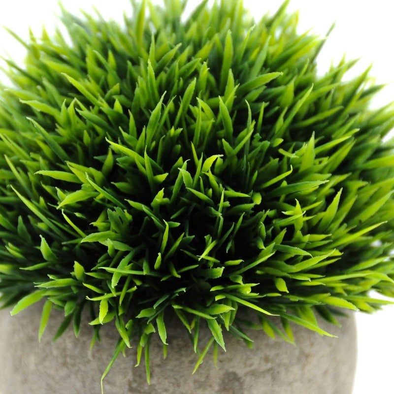 Velener Mini Plastic Fake Green Grass Plant with Pot  Topiary Ball  Small Fake Plant  Round Paper-Mache Pot for Indoor Office  Kitchen  Bathroom and Living Room Decor - Image 2