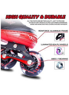PAPAISON PAPAISON Adjustable Inline Skates with Light Up Wheels Youth and Adult  - Image 3