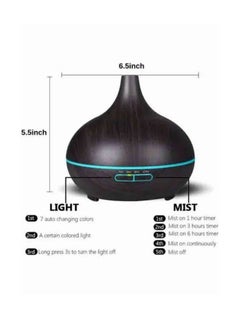 Mi VAZA Essential Oil Diffuser, USB Led Ultrasonic Aroma Oil Diffuser Humidifier With 7 Colors, Durable And Reliable Fragrance Diffuser Machine, Portable Cool Mist Humidifier For Home Office, (Dark Brown)  - Image 3