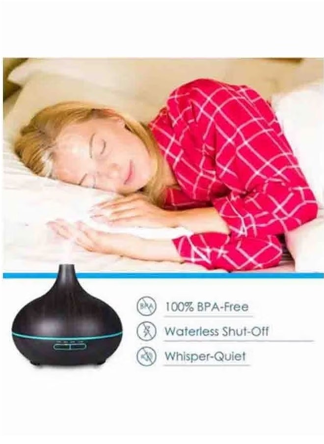 Mi VAZA - Essential Oil Diffuser, USB Led Ultrasonic Aroma Oil Diffuser Humidifier With 7 Colors, Durable And Reliable Fragrance Diffuser Machine, Portable Cool Mist Humidifier For Home Office, (Dark Brown) - Image 1