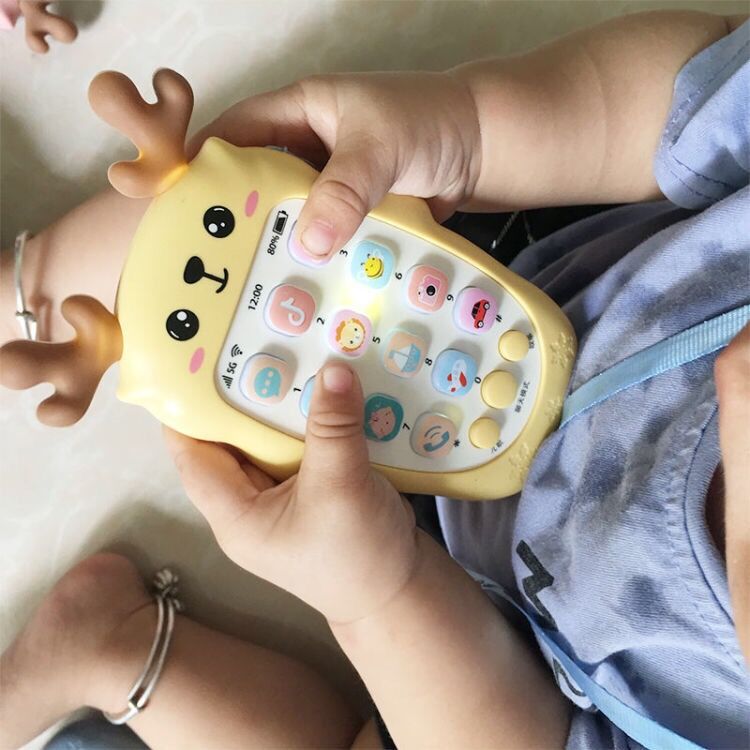 Baby Toy Mobile Phone Baby Educational Early Education 6-12 Months Children Music Simulation Phone Boys and Girls 01-3 Years Old(Fawn yellow) - Image 3