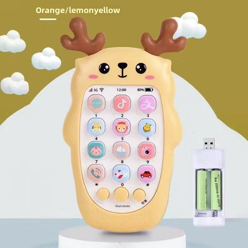 Baby Toy Mobile Phone Baby Educational Early Education 6-12 Months Children Music Simulation Phone Boys and Girls 01-3 Years Old(Fawn yellow) - Image 1