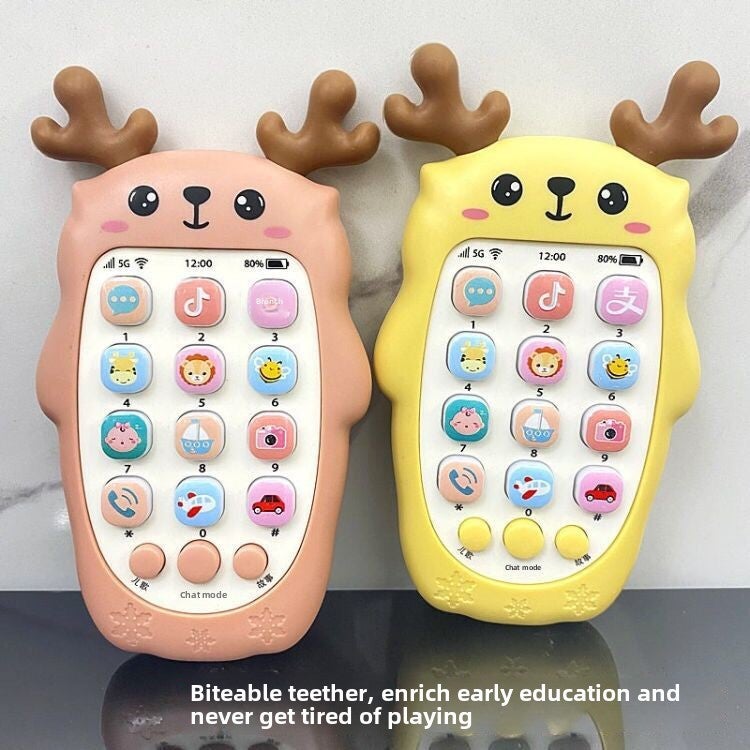 Baby Toy Mobile Phone Baby Educational Early Education 6-12 Months Children Music Simulation Phone Boys and Girls 01-3 Years Old(Fawn yellow) - Image 4