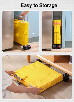 Generic Heavy Duty Rolling Cart, Portable Shopping Handcart with Universal Wheels and Snap Design, Foldable Utility Cart for Shopping, Travel, Office  - Image 5