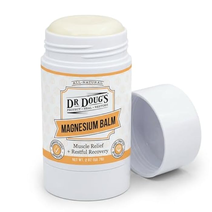 Dr. Doug's Magnesium Balm for Muscle & Nerve Relief – 2 oz Twist-Up Stick | Organic Peppermint & Lavender Scent | Topical Magnesium Cream for Legs, Arms & Chest | Non-Greasy, Organic & All-Natural - Image 1