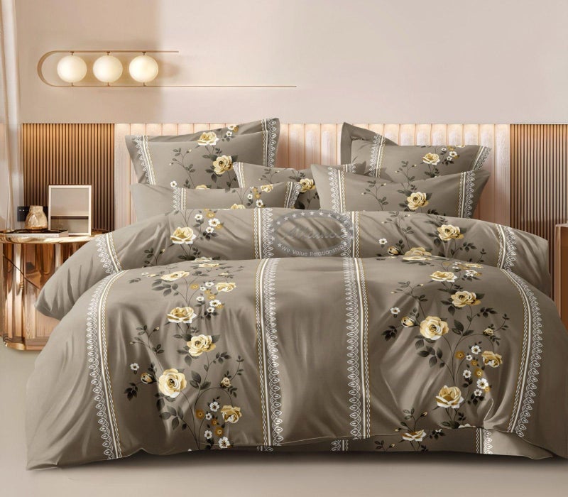 Castiqa Premium Cotton King Size Quilt Cover/Duvet Cover/Rajai Cover/Blanket Cover with Zipper 90 X 100 Inches (Grains) - Image 4
