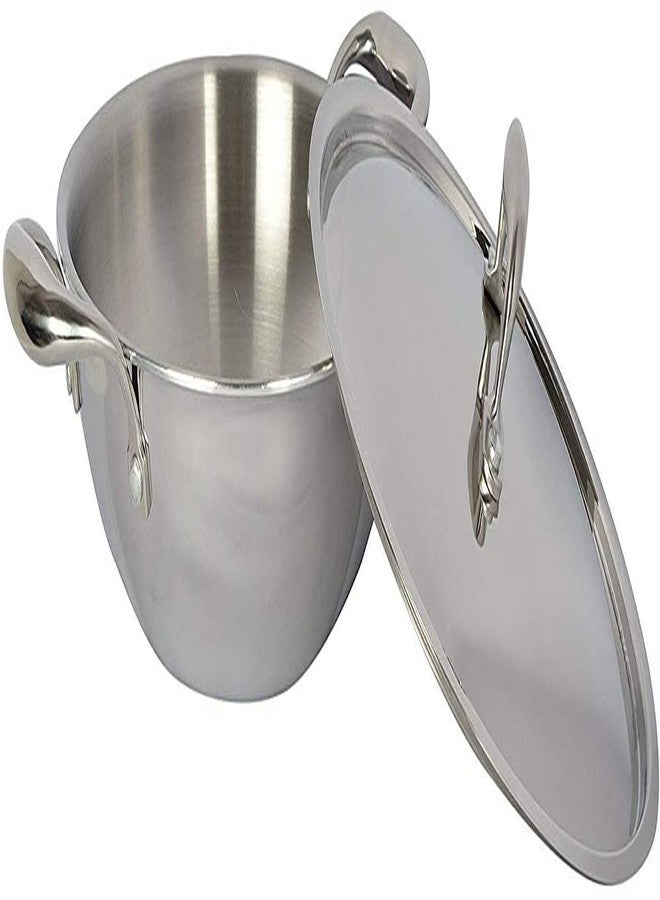 Ckitze TABAKH 1.5 Liter Triply 18/8 Stainless Steel Kadai w/Lid | Suitable For Indian Cooking, Sauces, Stews, Soups | Deep, Induction Friendly (20cm, 1.58 Quart)