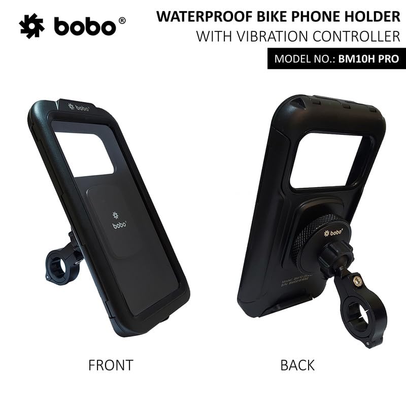 Bobo BM10H PRO Handlebar Mount with Vibration Controller, Fully Waterproof Bike/Motorcycle/Scooter Mobile Phone Holder Mount, Ideal for Maps and GPS Navigation (Black) - Image 2