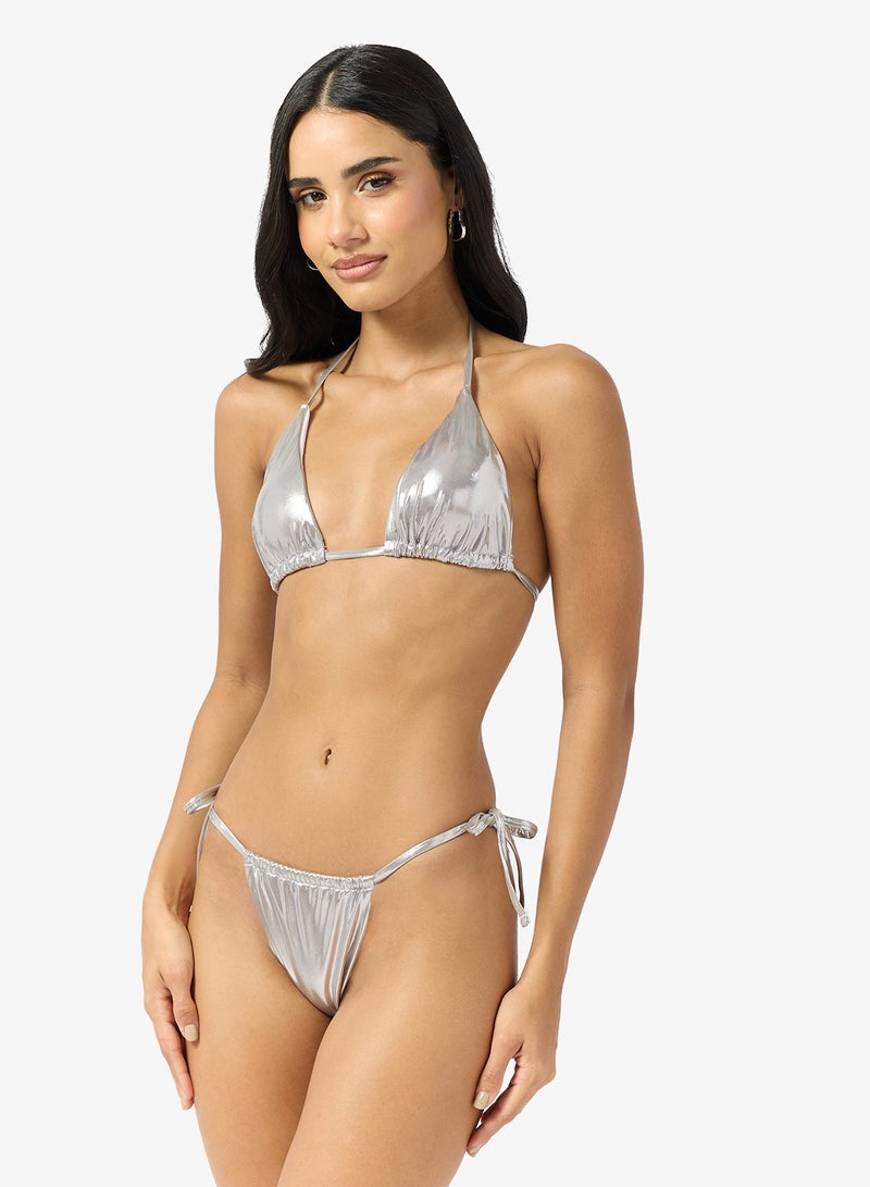 Ginger 2 PC Metallic Bikini with Coverup - Image 3
