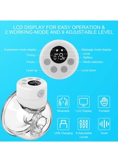 BLOOMING TIME Wearable Electric Breast Pump Hands-Free - Ultra Quiet 40dB, Rechargeable with 2 Modes & 2 Phase Technology, Portable for Breastfeeding at Home/Work/Travel  - Image 3