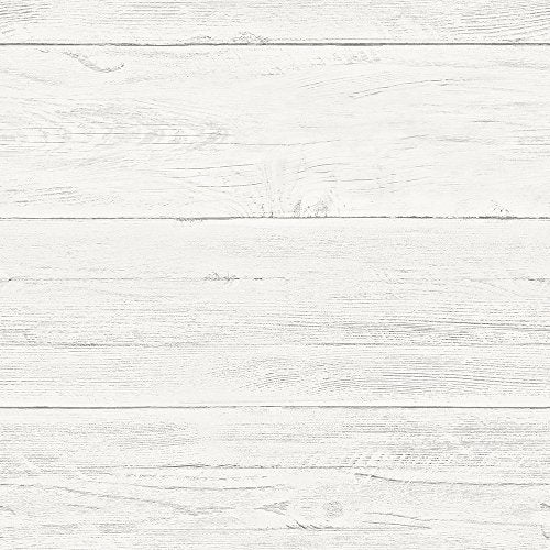 NuWallpaper NU3127 Shiplap Peel Stick Wallpaper, White & Off-White - Image 1