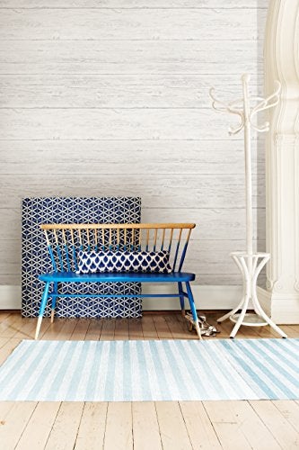NuWallpaper NU3127 Shiplap Peel Stick Wallpaper, White & Off-White - Image 5