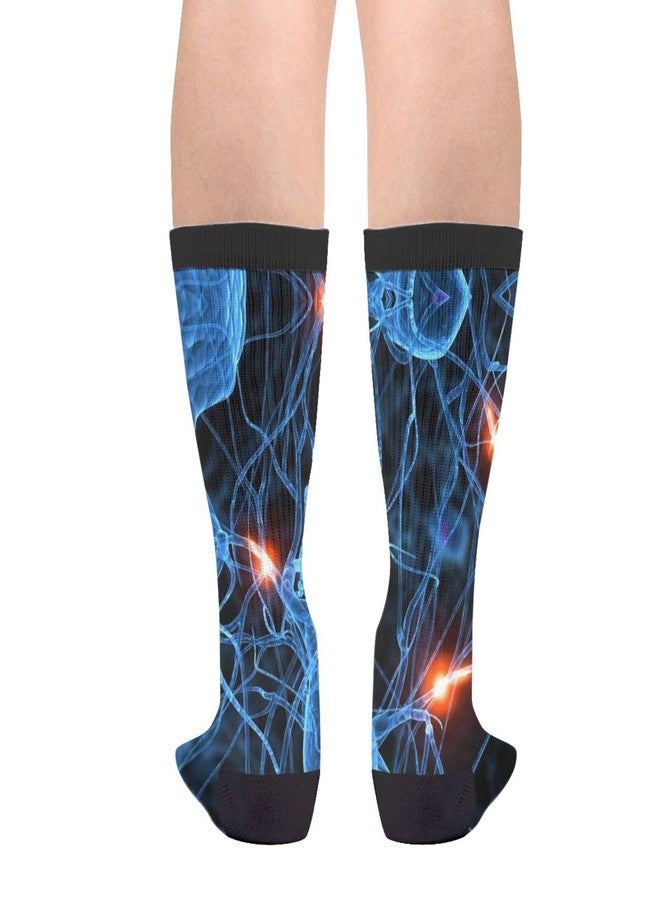 YISHOW 3d Brain Cell Neuron Neurology Unisex Printing Socks Deluxe Personality Short Socks 40CM - Image 2