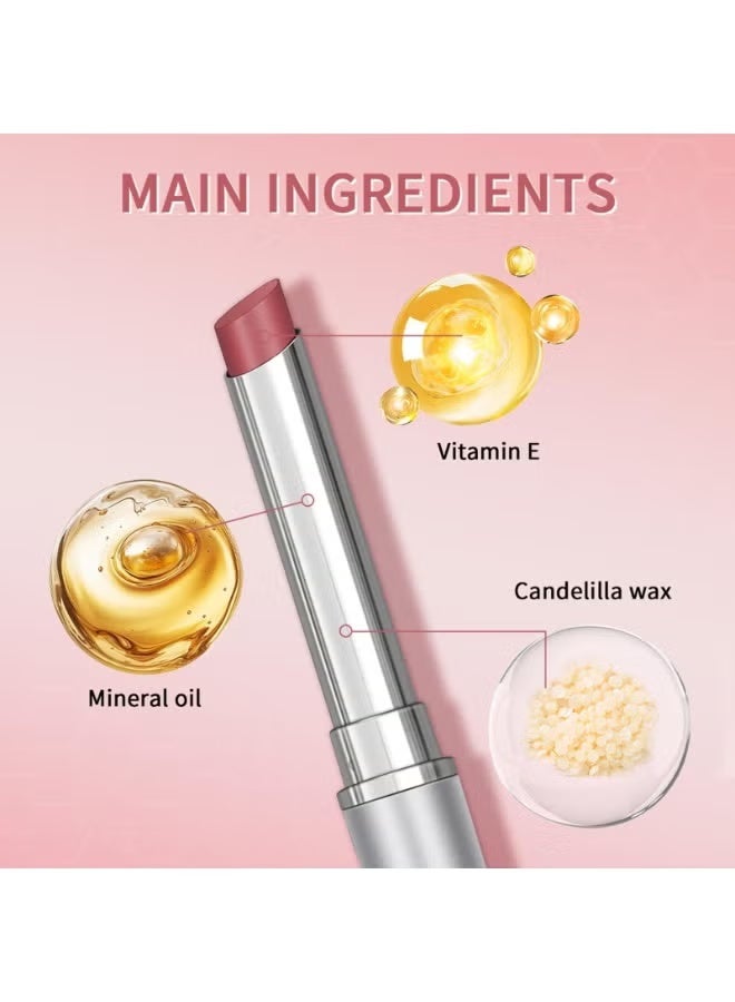 lakerain Pink Tinted Lip Balm, Hydrating Sheer Soft Matte Finish Lipstick for Women, Creamy Natural Color Lip Tint Balm Lightweight And Non-greasy Lip Glow Long Lasting Waterproof for Dry Lips - Image 2