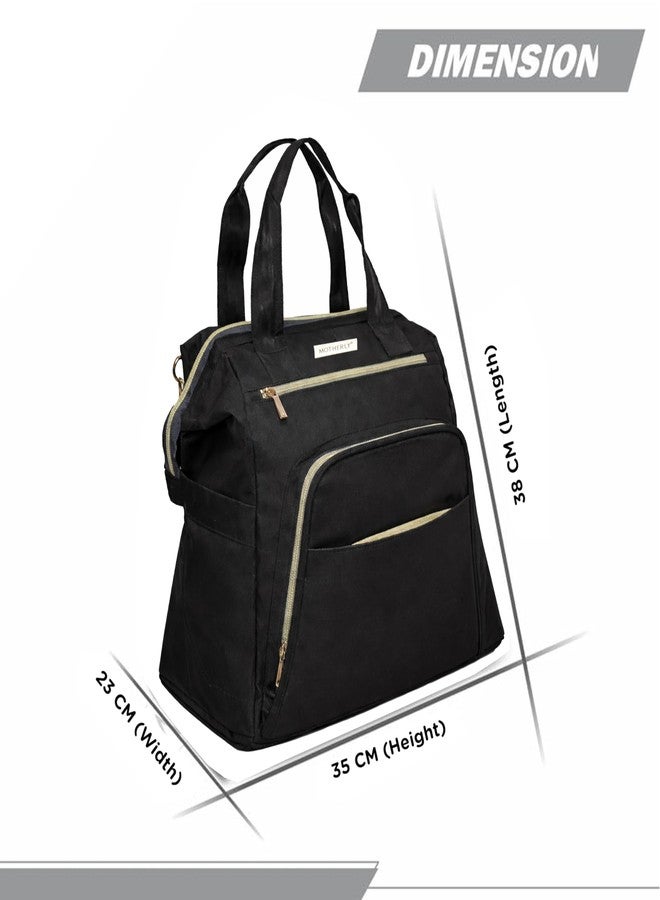 Motherly Evoke Diaper Bag for Mothers for Travel, Maternity Bag for Newborn Baby, Mother Travelling Bag, Multiple Pocket Water Resistant Hospital Bag for moms with Warranty & Offers (Black) - Image 5