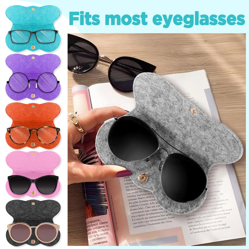 FOREGOER FOREGOER 2pcs Soft Felt Sunglasses Bag, Soft Eyeglass Cases Holder Portable Outdoor Travel Glasses Case Slim Sunglasses Case  - Image 5