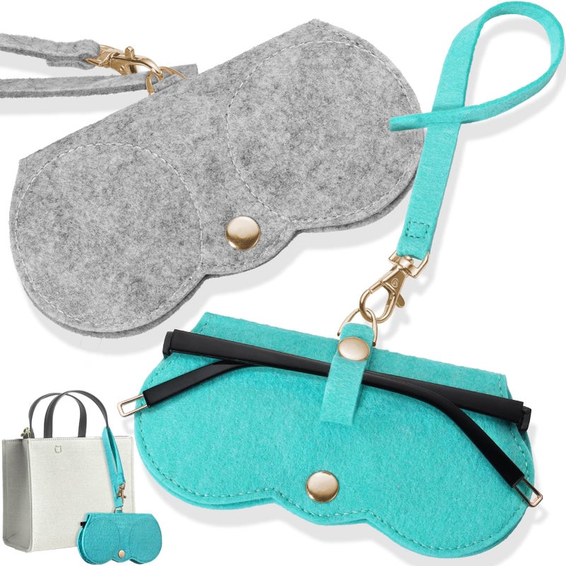 FOREGOER FOREGOER 2pcs Soft Felt Sunglasses Bag, Soft Eyeglass Cases Holder Portable Outdoor Travel Glasses Case Slim Sunglasses Case  - Image 1