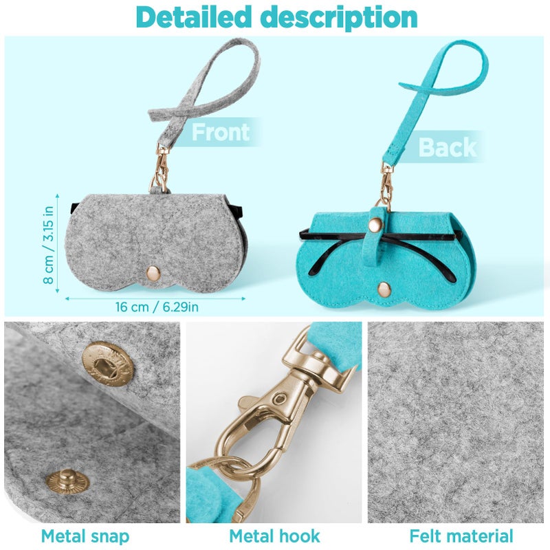 FOREGOER FOREGOER 2pcs Soft Felt Sunglasses Bag, Soft Eyeglass Cases Holder Portable Outdoor Travel Glasses Case Slim Sunglasses Case  - Image 2