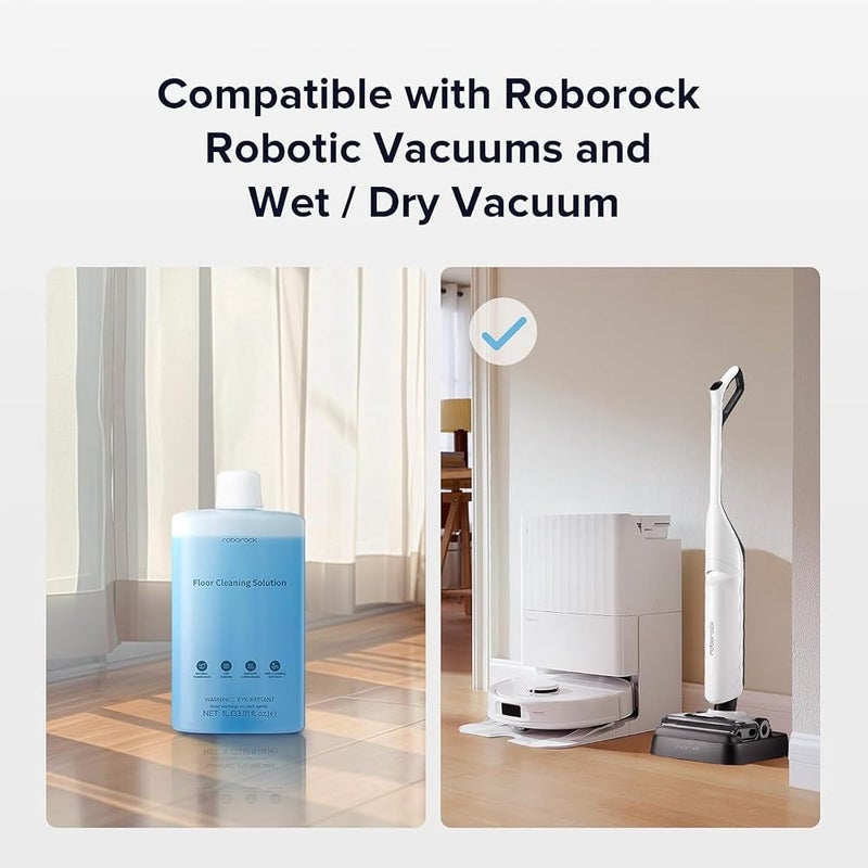 روبو روك roborock 1L Original Floor Cleaning Solution for Saros 20, Saros 10, Qrevo S Pro, QV 35S, Qrevo S5V, Qrevo Curv Series, Q7/Q10/Q5 Pro Series and F25 GT Wet and Dry Vacuum Cleaner, Floor Cleaner - Image 5