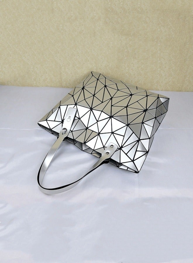 M MIAOYAN Geometric rhombus PU glossy large-capacity handbag for women, ever-changing foldable deformable shoulder bag  - Image 5