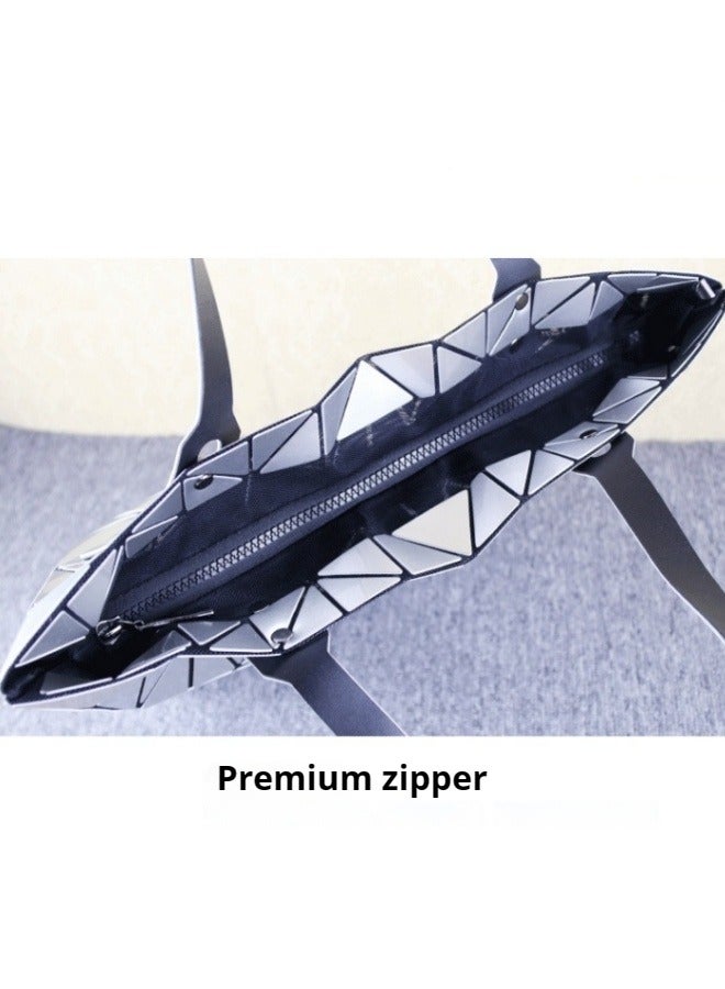 M MIAOYAN Geometric rhombus PU glossy large-capacity handbag for women, ever-changing foldable deformable shoulder bag  - Image 3