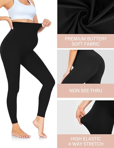 CTHH Maternity Leggings Over The Belly Buttery Soft Pregnancy Workout Pants High Waisted Maternity Activewear for Women - Image 5
