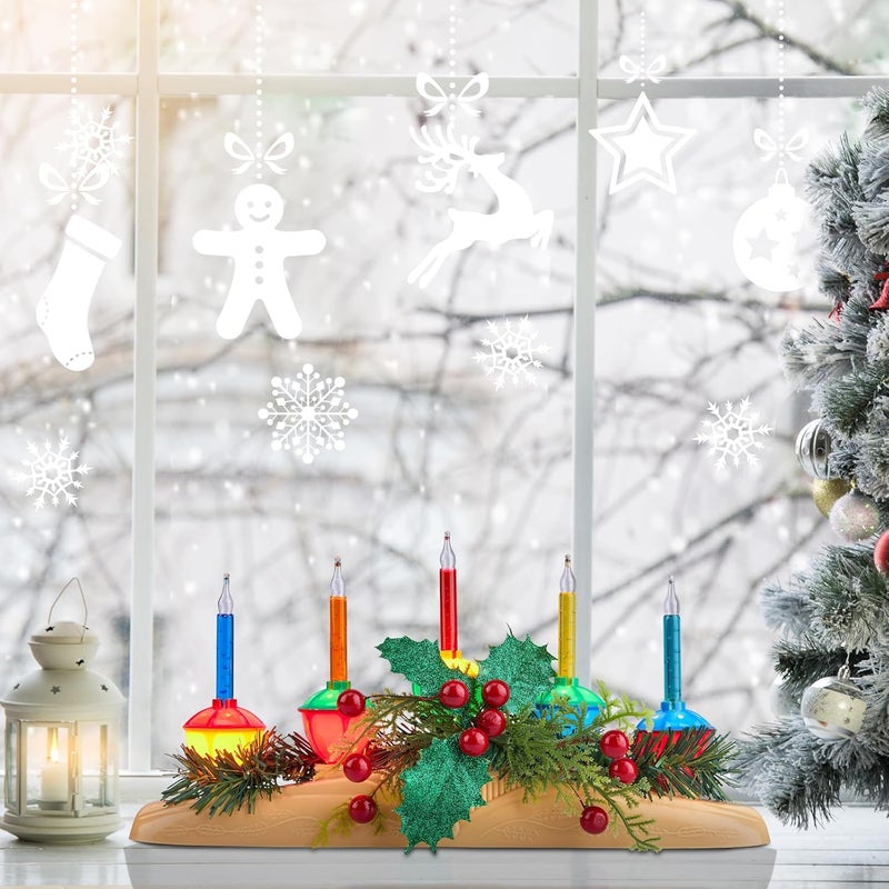 Brightown Brightown Christmas Bubble Lights Candle Lamp Christmas Bubble Nights Lights with 5 Counts Bulbs Plug in Christmas Window Candles Lamps E12 Base Vintage Bubble Lights for Holiday Home Decorations - Image 5