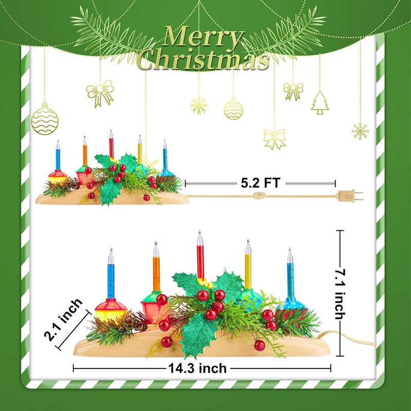 Brightown Brightown Christmas Bubble Lights Candle Lamp Christmas Bubble Nights Lights with 5 Counts Bulbs Plug in Christmas Window Candles Lamps E12 Base Vintage Bubble Lights for Holiday Home Decorations - Image 4