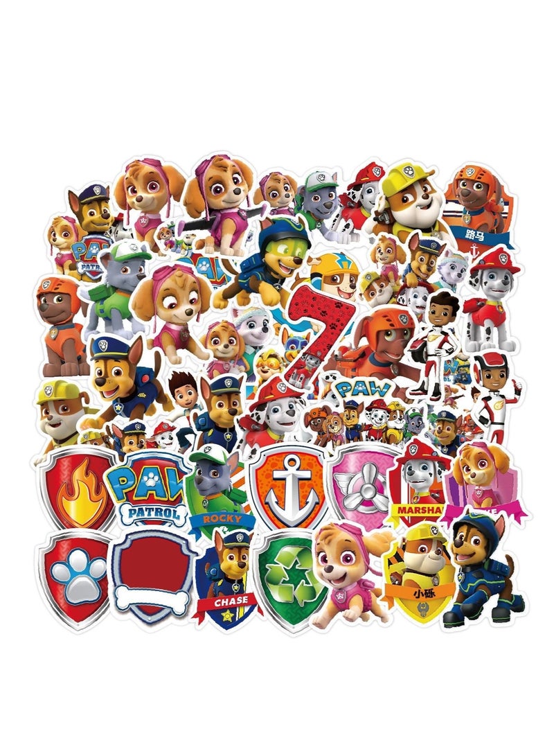 50pcs cartoon paw patrol graffiti stickers decorative label for luggage laptop motorcycle notebook helmet waterproof sticker for kids - Image 2