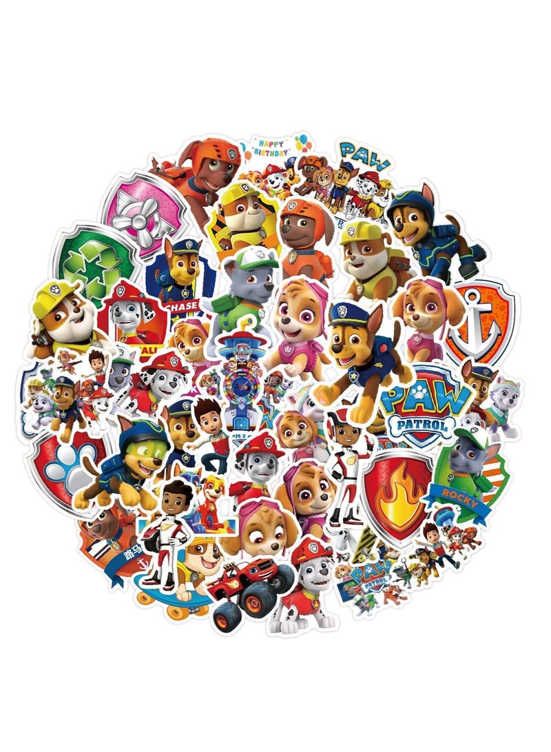 50pcs cartoon paw patrol graffiti stickers decorative label for luggage laptop motorcycle notebook helmet waterproof sticker for kids - Image 1