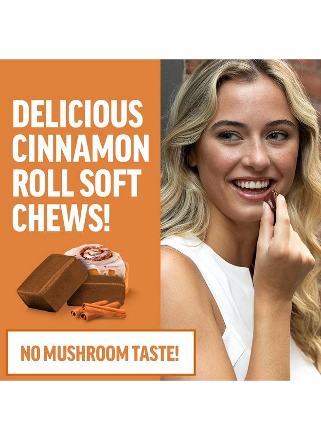 Force Factor Force Factor Modern Mushrooms Soft Chews, Mushroom Supplement with Lions Mane, Turkey Tail, & Cordyceps to Support Energy, Focus, Immunity, & Digestion, Cinnamon Roll, 60 Soft Chews  - Image 4