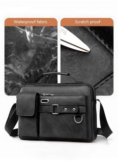 DURKU Leather Briefcase for Men Computer Bag Laptop Bag Waterproof Retro Business Travel Messenger Bag Large Tote 15.6 Inch Perfect for Daily Use  - Image 5