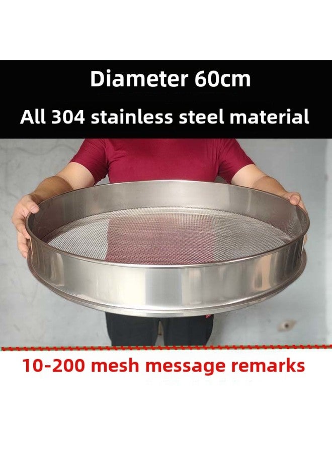 Postage 20-60CM Flour Sieve 10-200 Mesh 304 Stainless Steel Mesh Sieve Grain Standard Sample Maple-Specifications:All 304 Stainless Steel Diameter 60cm✈-Color:120 Mesh (0.125 Mm) Toner Carrier✈ - Image 1