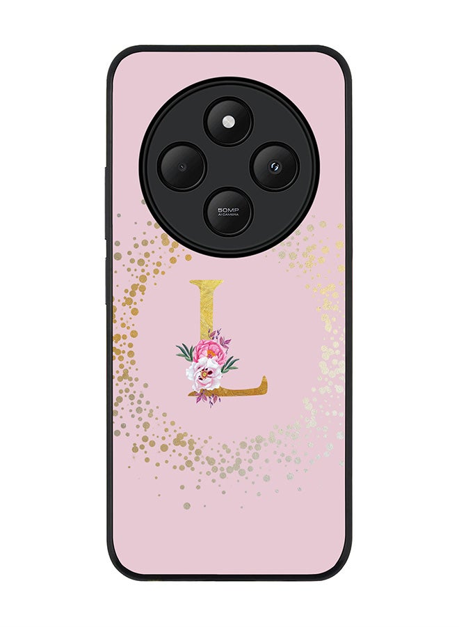 Stylizedd For Xiaomi Redmi 14C / 14R Case,Slim fit Camera Protection, Shockproof Thin Phone cover - Custom Monogram Floral - L (Pink ) - Image 1