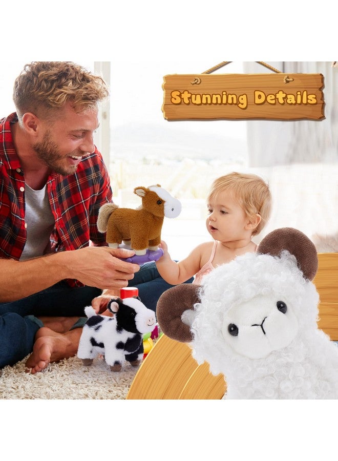 MaoGoLan 4 Pack Farm Stuffed Animals Bulk Party Favors for Kids, 8 inch Plush Cow & Sheep & Pig & Horse - Gifts for Toddlers Girls Boys Christmas Birthday Baby Shower - Image 5