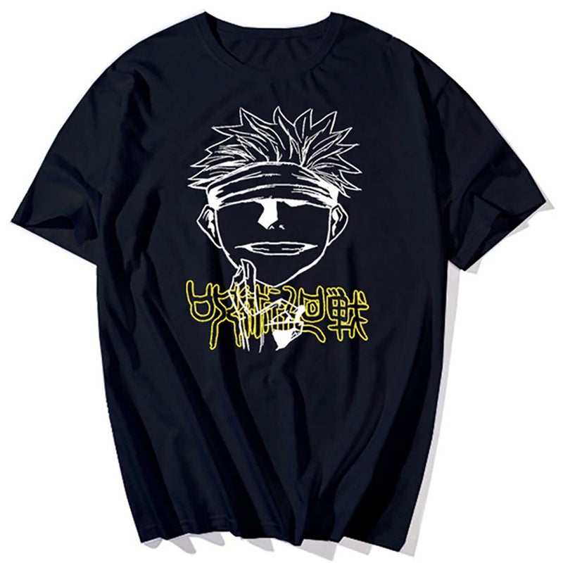 Popular Anime Mantra Back Battle Five Wu Peripheral T-Shirt Street Hip Hop Casual Round Neck Short Sleeve Top - Image 1