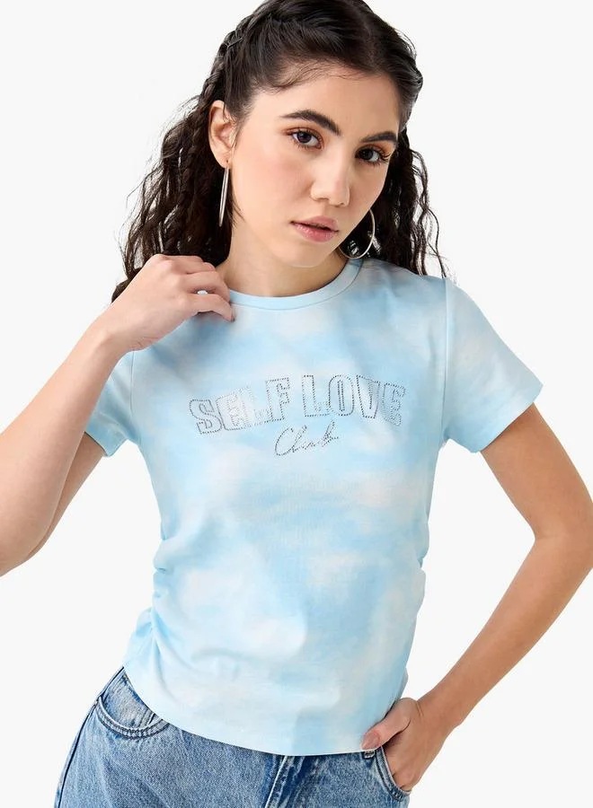 2Xtremz 2Xtremz Graphic Print Crew Neck T-shirt with Short Sleeves