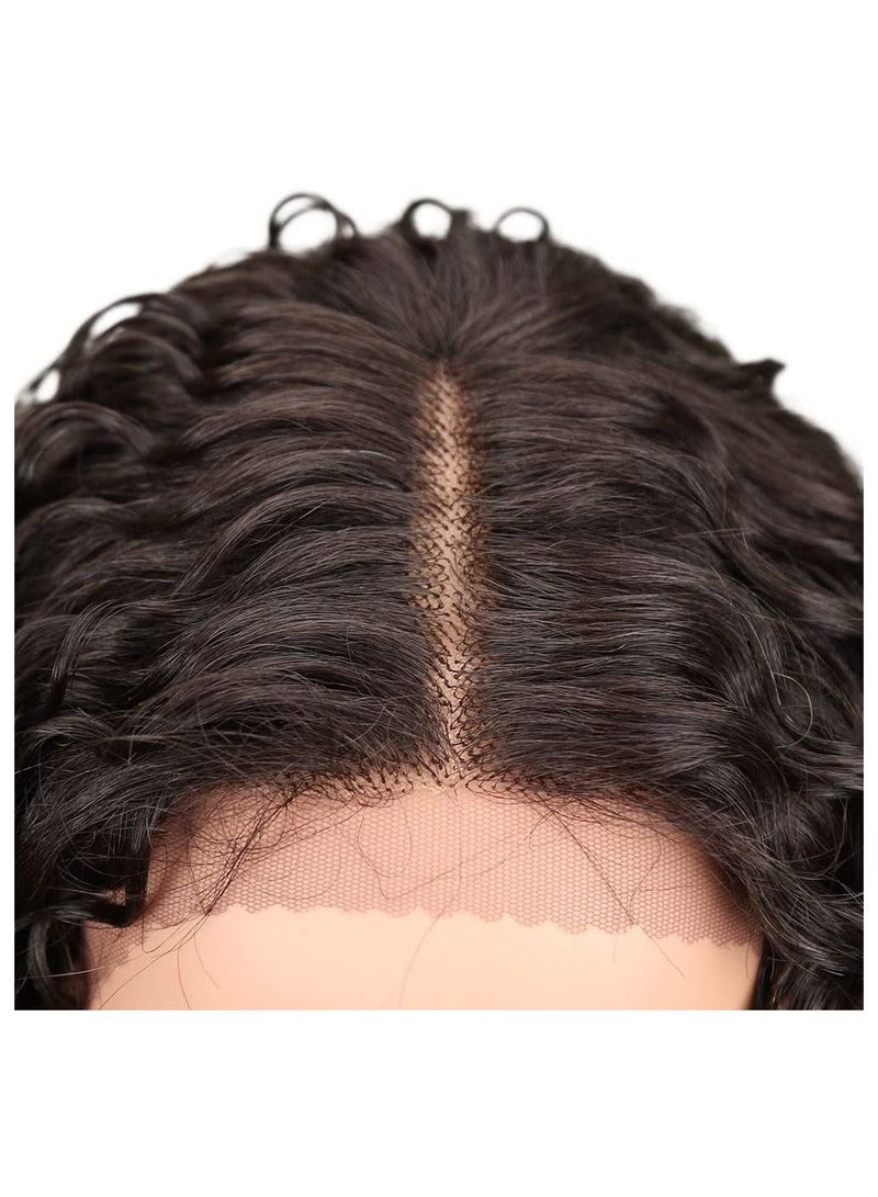 إستيل الدانتيل الجبهة الباروكات أومبير شقراء 24 `` طويل مجعد قصير الاصطناعية الباروكات للنساء 130٪ الكثافة الباروكات - Image 5