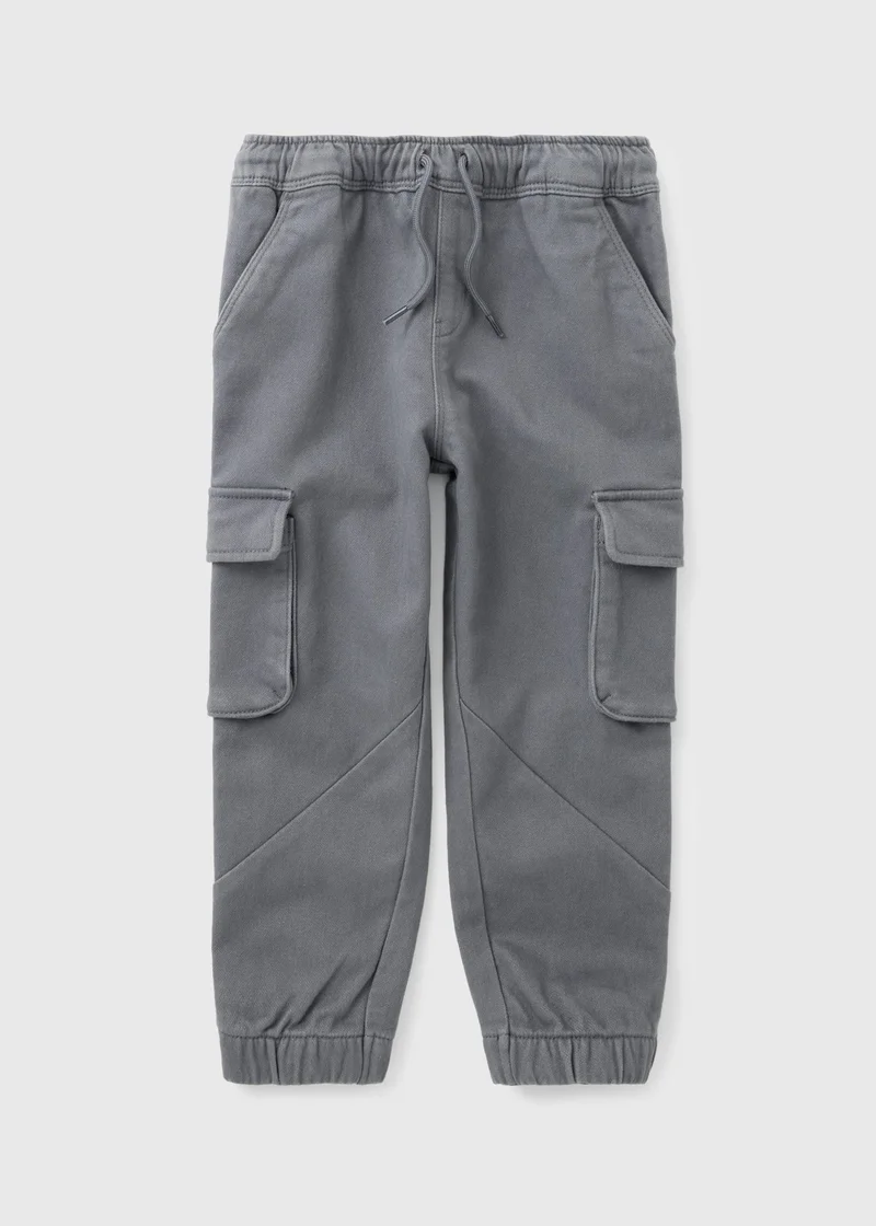 Matalan Boys Grey Twill Cargo Trousers