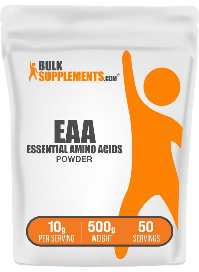 بالك سابلمنتس مسحوق الأحماض الأمينية الأساسية من BulkSupplements.com - مكمل غذائي للأحماض الأمينية الأساسية، مسحوق EAA - بدون نكهة وخالي من الغلوتين، 10 غرام لكل حصة، 500 غرام (1.1 رطل) (عبوة من قطعة واحدة) - Image 1