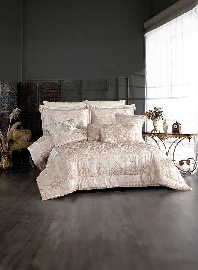 In-House Dover | 10 Pieces Copland Comforter Set - King - 260x240 cm - Ivory & Gold  - Image 1
