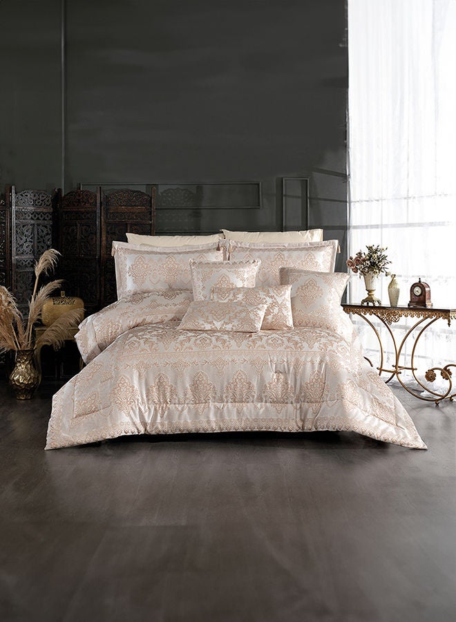 In-House Dover | 10 Pieces Copland Comforter Set - King - 260x240 cm - Ivory & Gold  - Image 2