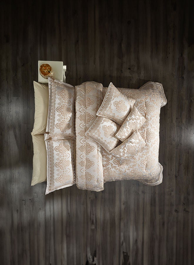 In-House Dover | 10 Pieces Copland Comforter Set - King - 260x240 cm - Ivory & Gold  - Image 3