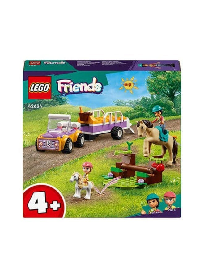 LEGO Friends Horse and Pony Trailer Building Playset with Mini-Dolls & Animals, 105 Pieces, Ages 4+ - Image 1