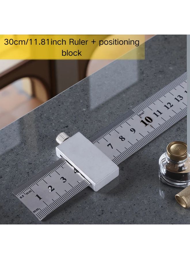 30cm Heavy Duty Carpenter Square Precision Measurement Scale Carbon Steel - Image 1