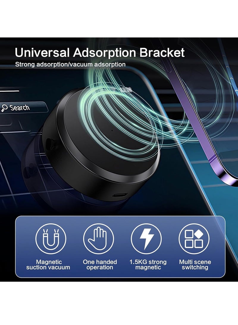 Magnetic Vacuum Suction Phone Holder for Car, Gym & Mirror – Hands-Free Magnetic Mount for Smooth Surfaces (Black) - Image 3