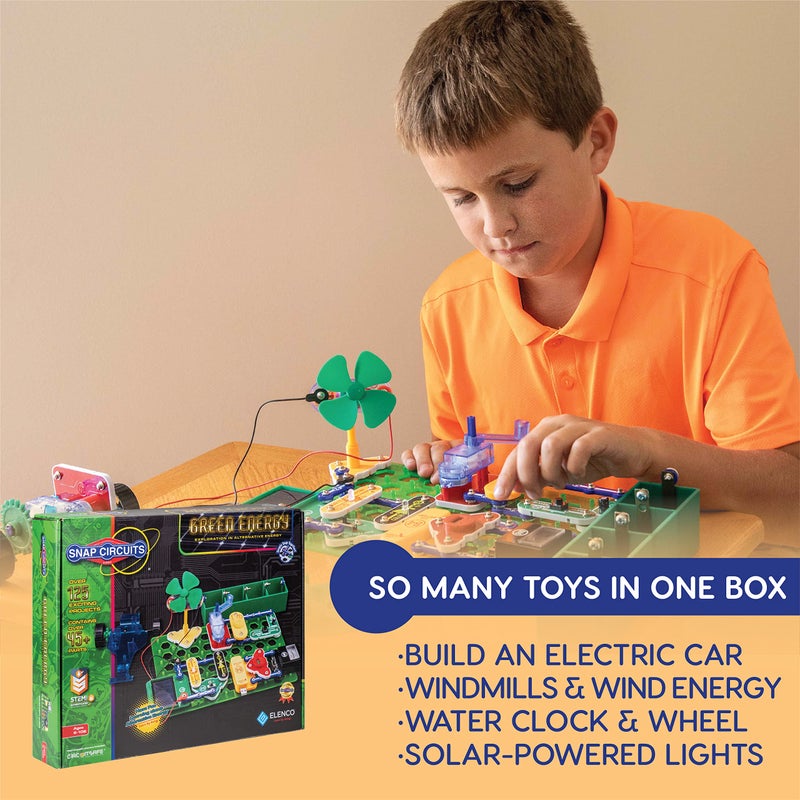Snap Circuits Green Energy Electronics Exploration Kit | Over 125 Exciting STEM Projects | Full Color Project Manual | 45+ Snap Circuits Parts | STEM Educational Toys for Kids 8+ - Image 3