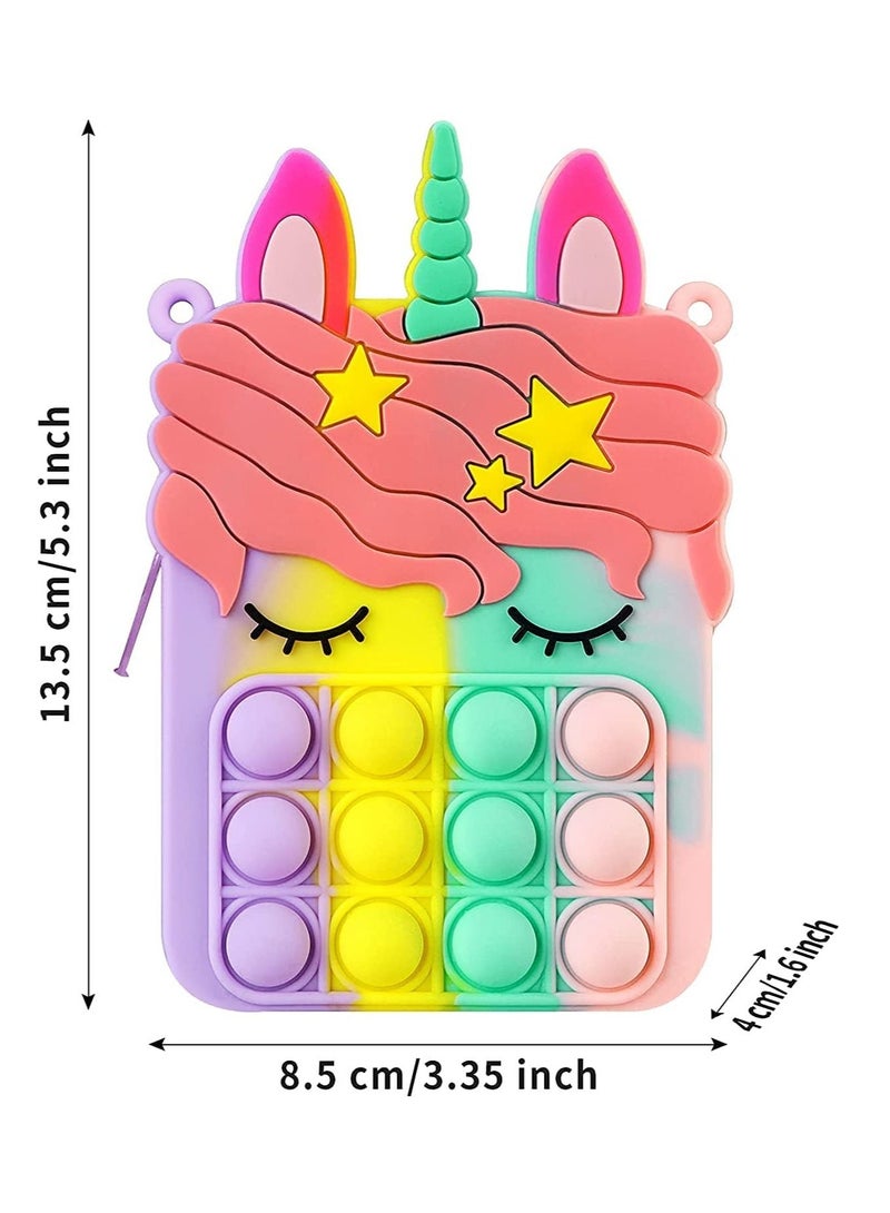 LEDIN (1 Pack) Pop Shoulder Bag For Girls, Big Pop Purse Bags  Lovely Silicon Cartoon Bag - Image 3